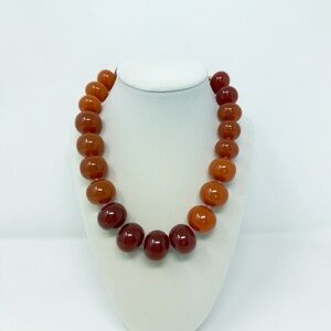 Lizzie Fortunato Carnelian Bead Statement Necklace - Orange/Brown